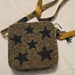 Moyna Gold and Black Star Crossbody Bag